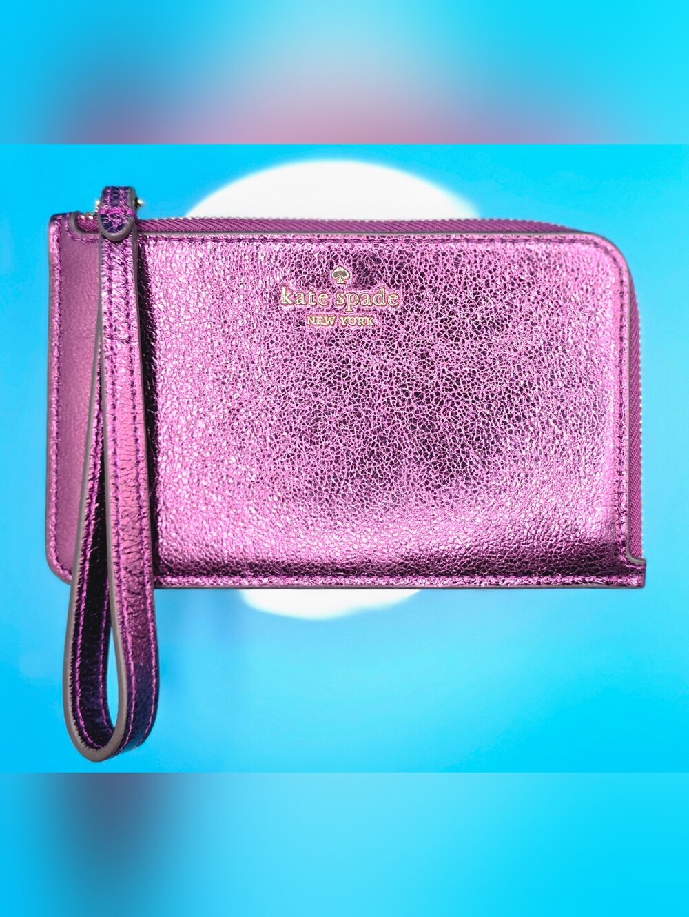 kate spade Metallic Fuchsia Wristlet Clutch
